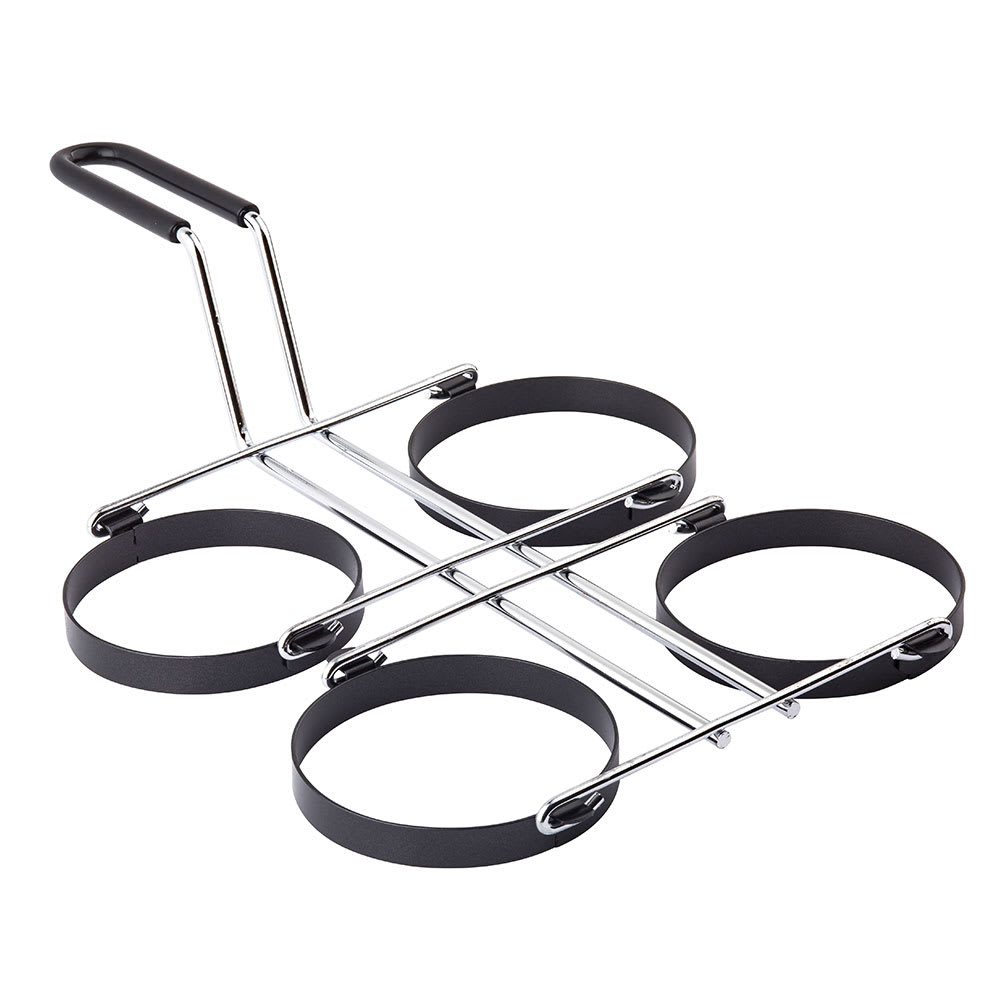 229-1240 4 Egg Ring w/ Chrome Plated Finish, Four 4 x 5/8" Egg Rings