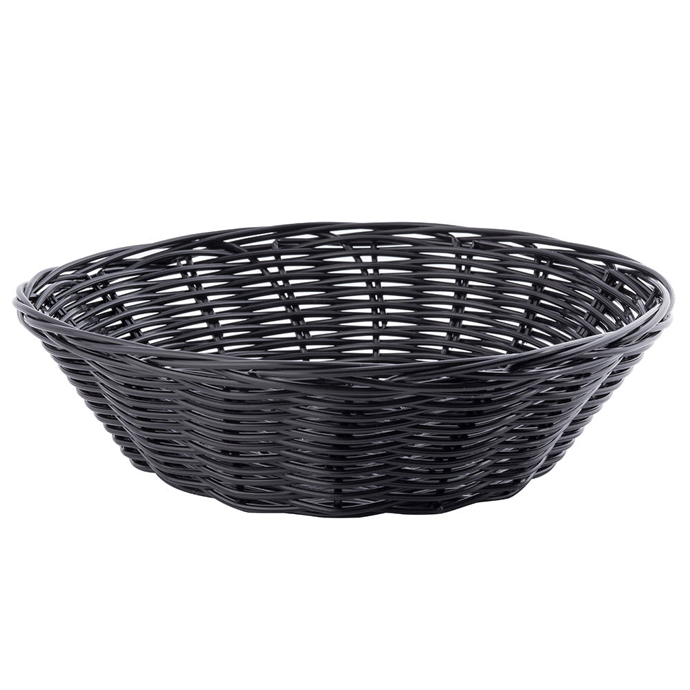 Tablecraft 2475 Handwoven Basket 8 1/2 x 2 1/4", Polypropylene Cord, Oval, Black