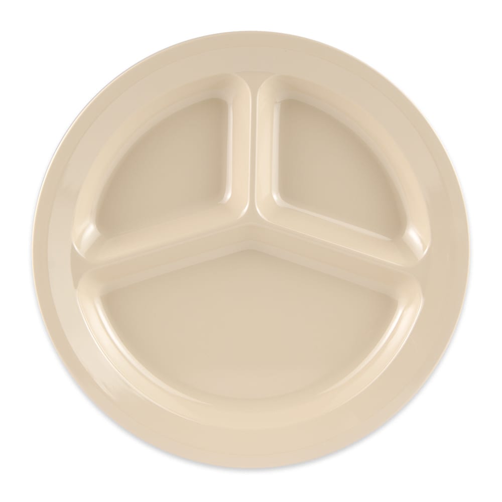 284-CP532T 11" Round Melamine Dinner Plate, Tan