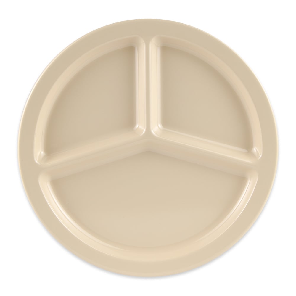 284-CP533T 10" Round Melamine Dinner Plate, Tan