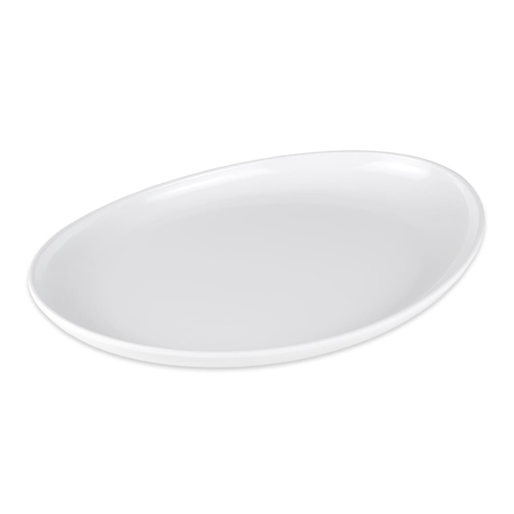284-CS6112W 13 1/4" x 9 1/2" Oval Siciliano Platter - Melamine, White