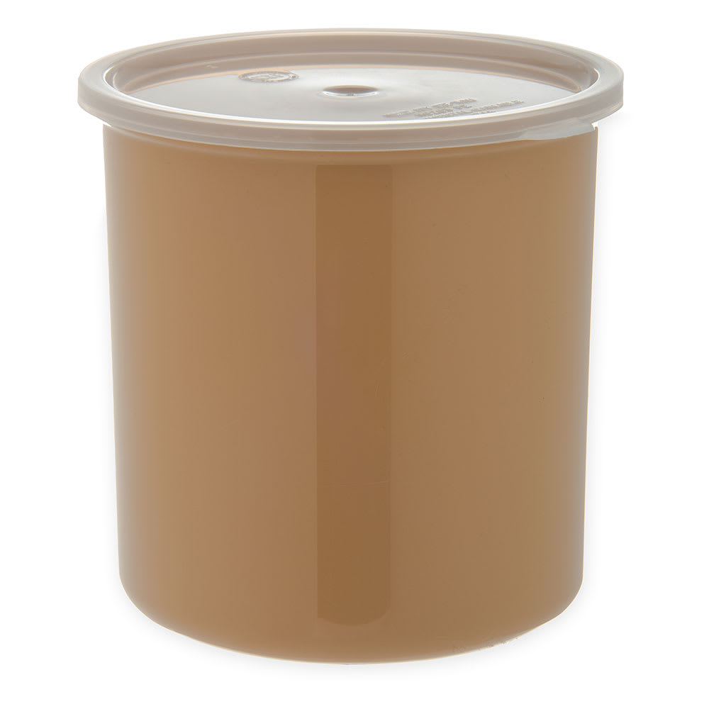 028-030206 2 7/10 qt Crock w/ Translucent Lid - Plastic, Beige