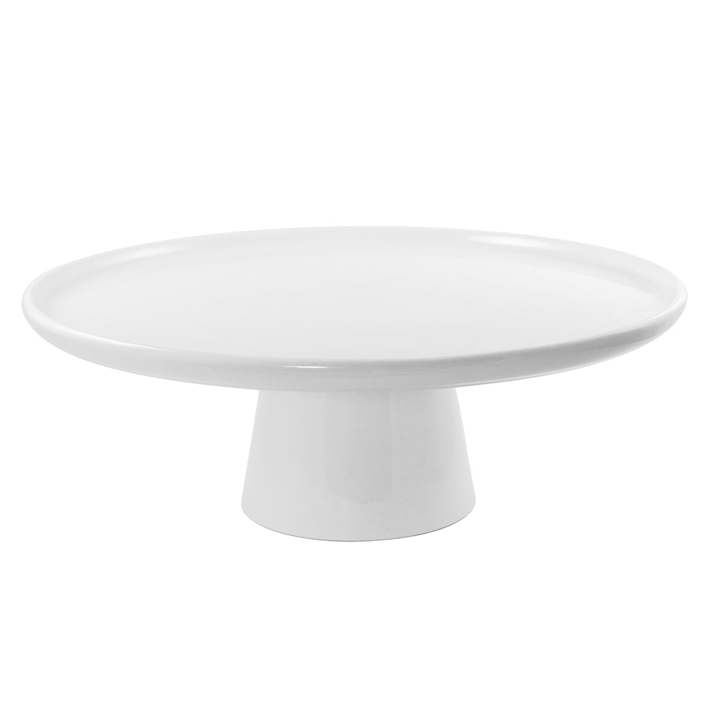 861-WTR8CAKESTND 8 1/2" Round Cake Stand - Porcelain, White