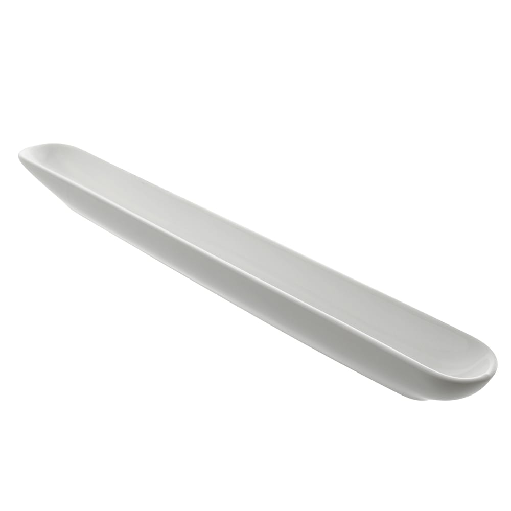 861-WTROLIVE Oval Olive Serving Tray - 16" x 2", Porcelain, White