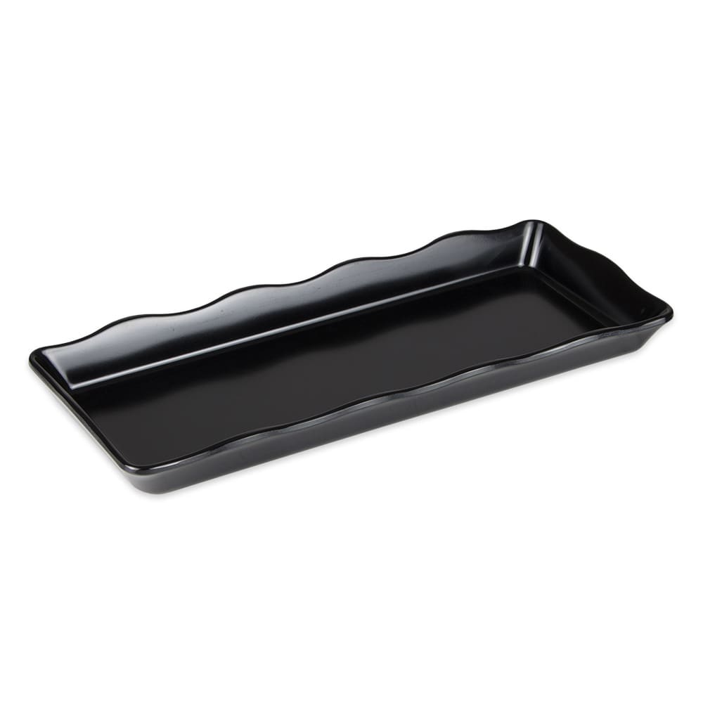284-ML154BK Rectangular Display Tray, 14" x 5 1/2", Melamine, Black