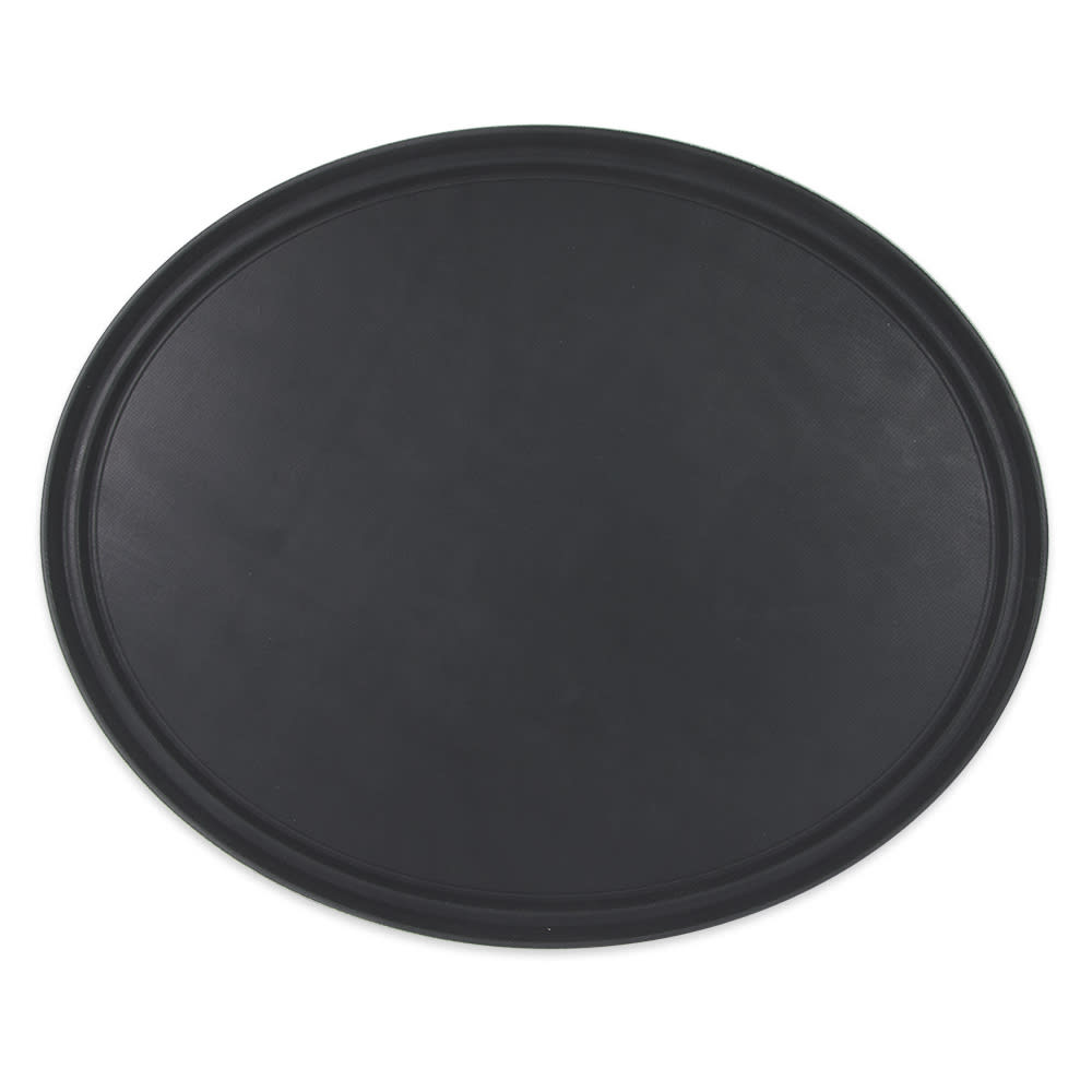 284-NS3100BK Oval Serving Tray, 31" x 25", Melamine, Black