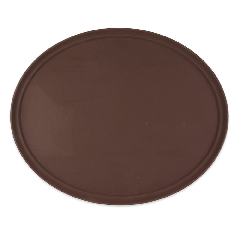 284-NS3100BR Oval Serving Tray, 31" x 25", Melamine, Brown