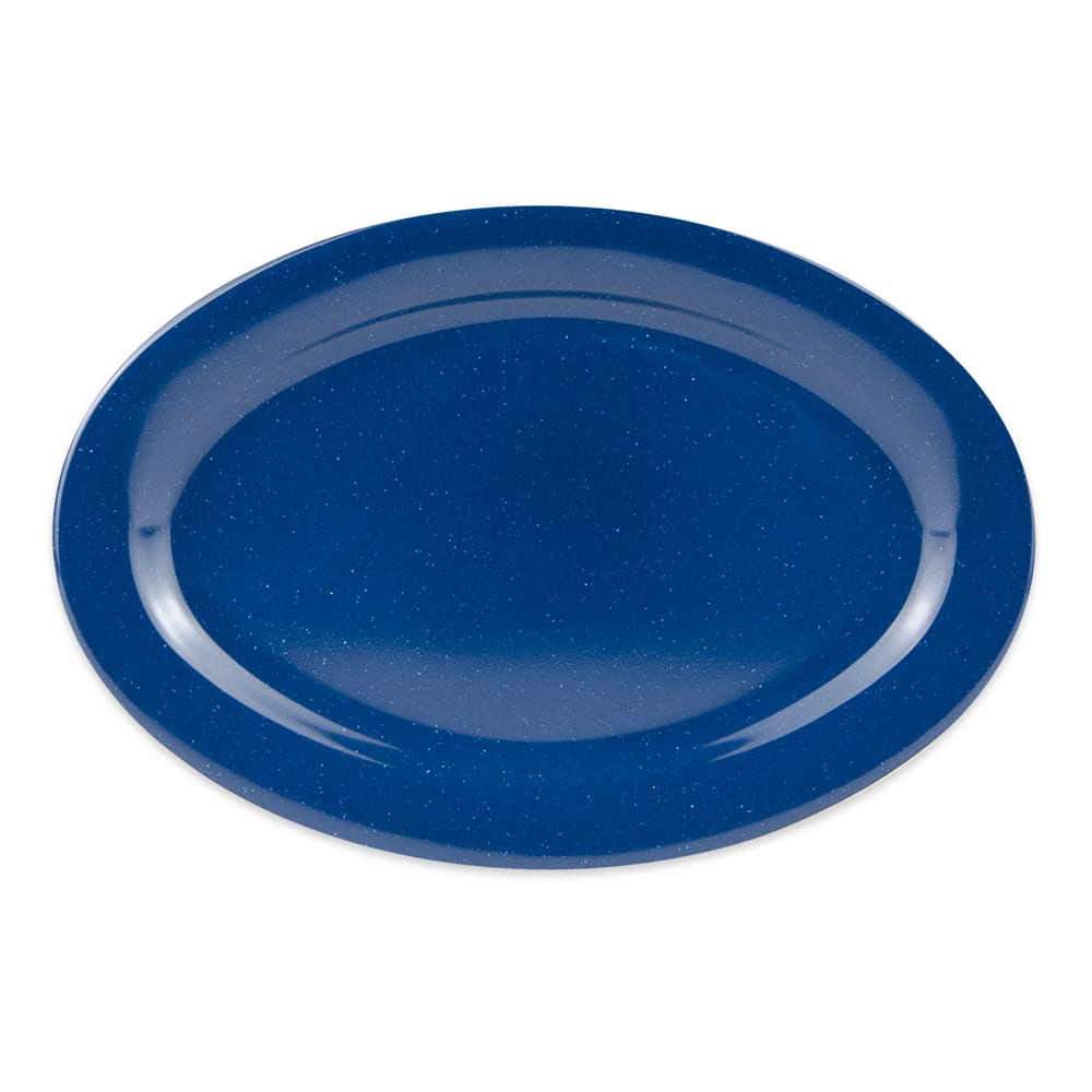 284-OP115TB 11 1/2" x 8" Oval Texas Blue Platter - Melamine, Blue