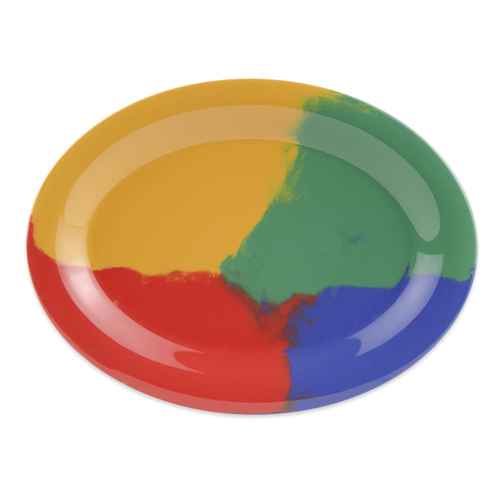 284-OP120CE 12" x 9" Oval Diamond Celebration Platter - Melamine, Multi Colored