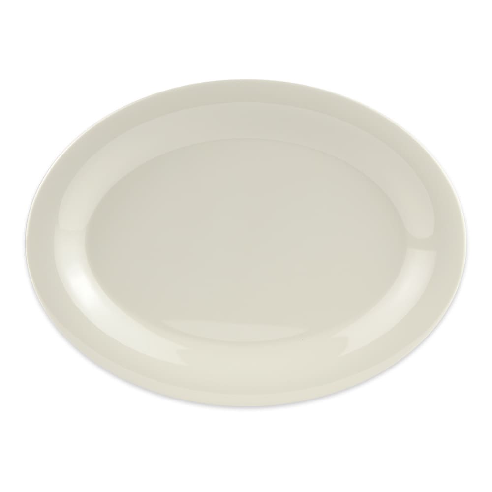 284-OP120DI 12" x 9" Oval Diamond Ivory Platter - Melamine, Ivory