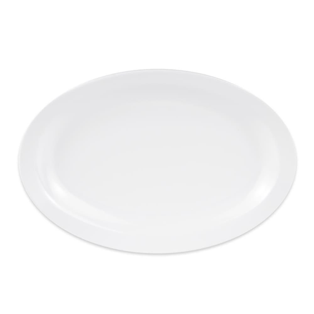 284-OP610W 10" x 6 3/4" Oval Supermel Platter - Melamine, White