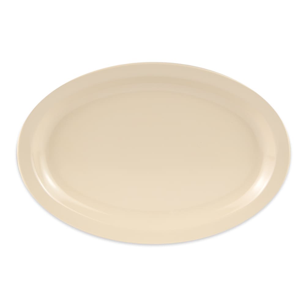 284-OP612T 11 3/4" x 8 1/4" Oval Supermel Platter - Melamine, Tan
