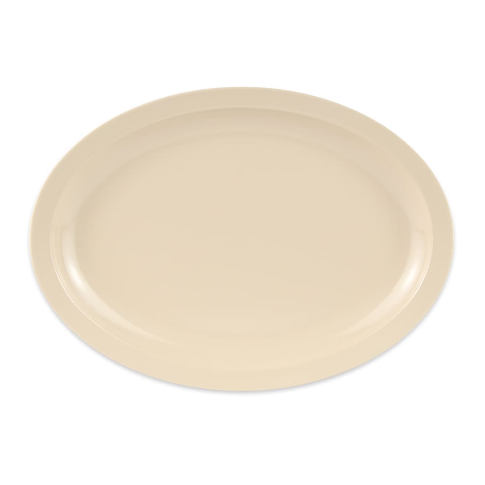 284-OP614T 13 1/4" x 9 3/4" Oval Supermel Platter - Melamine, Tan