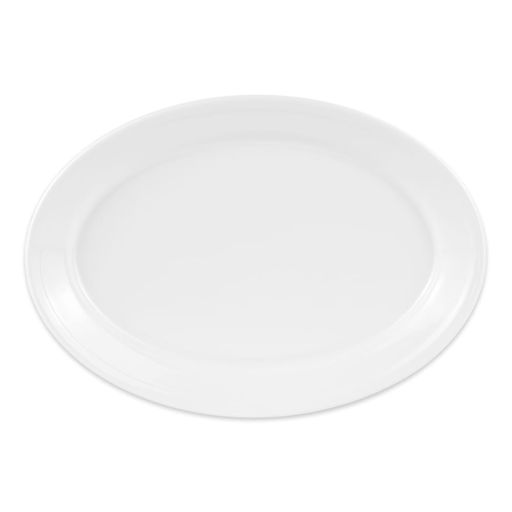 284-OP912W 12" x 8 1/2" Oval Supermel Platter - Melamine, White