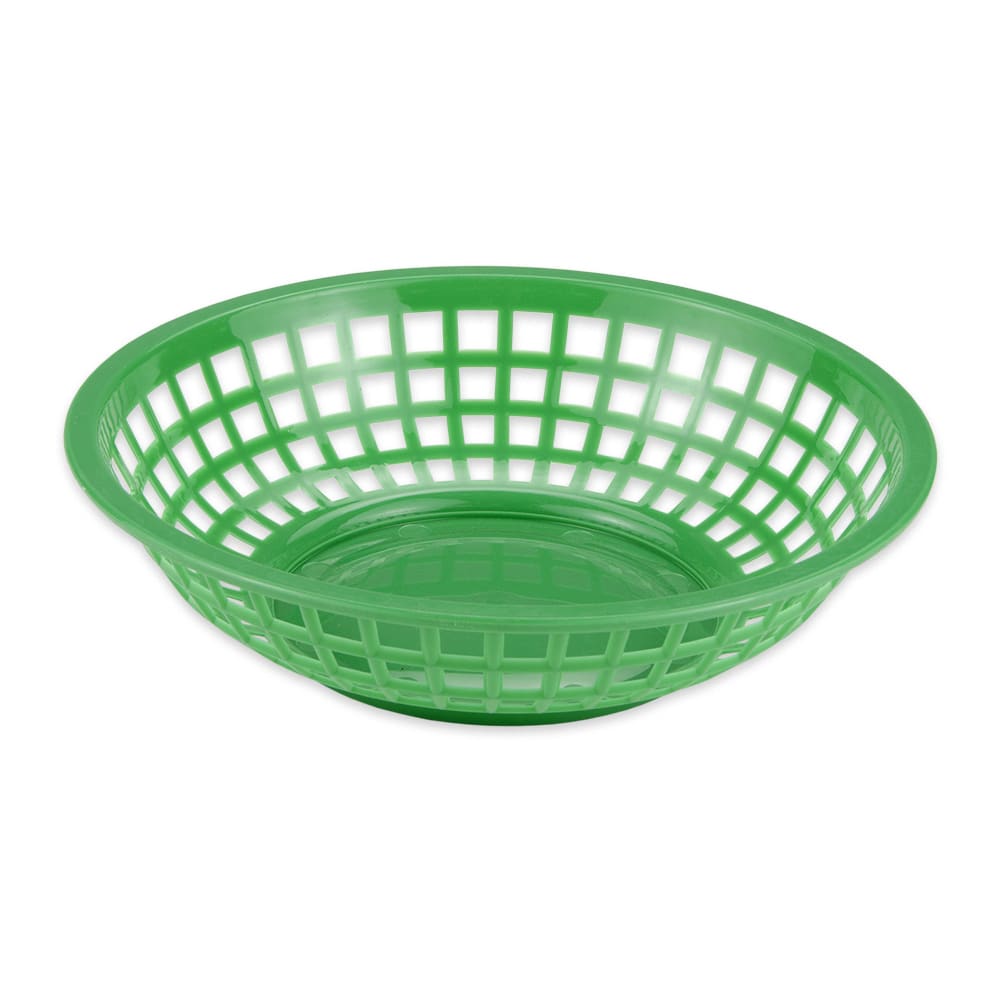 284-RB820G 8" Round Bread & Bun Basket, Plastic, Green
