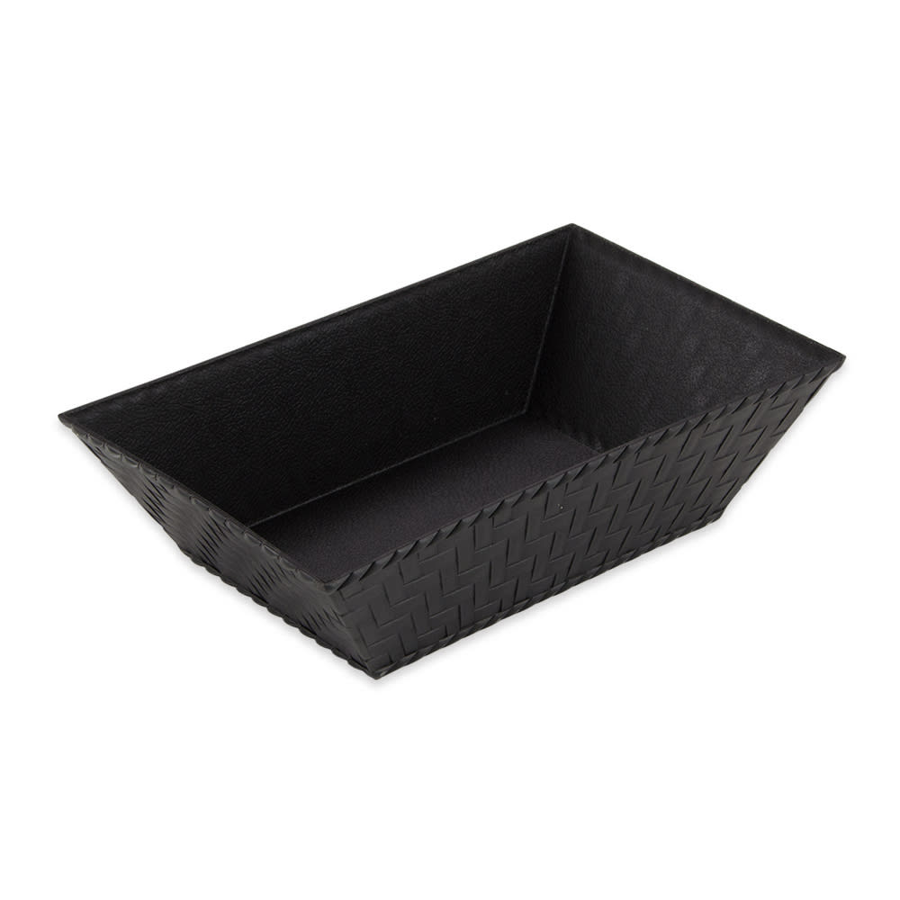 284-RB893BK Rectangular Serving Basket - 8" x 4 1/2" x 2", Polypropylene, Black