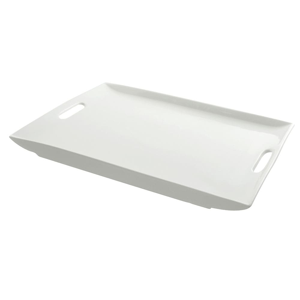 861-WTR2015RECHNDL 19 7/8" x 14 3/4" Rectangular Whittier Platter - Porcelain, White