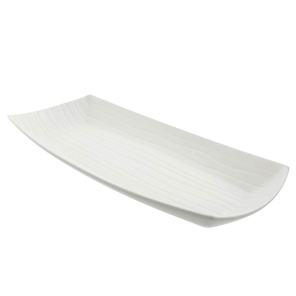 861-WTR26EMBPLTR 24 1/4" x 11 7/8" Rectangular Whittier Platter - Porcelain, White