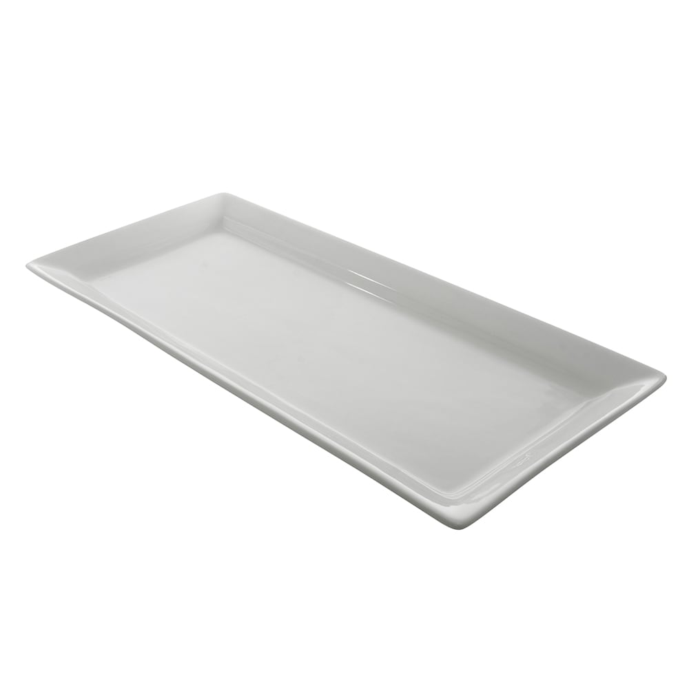 861-WTR715REC 15" x 7" Rectangular Whittier Platter - Porcelain, White