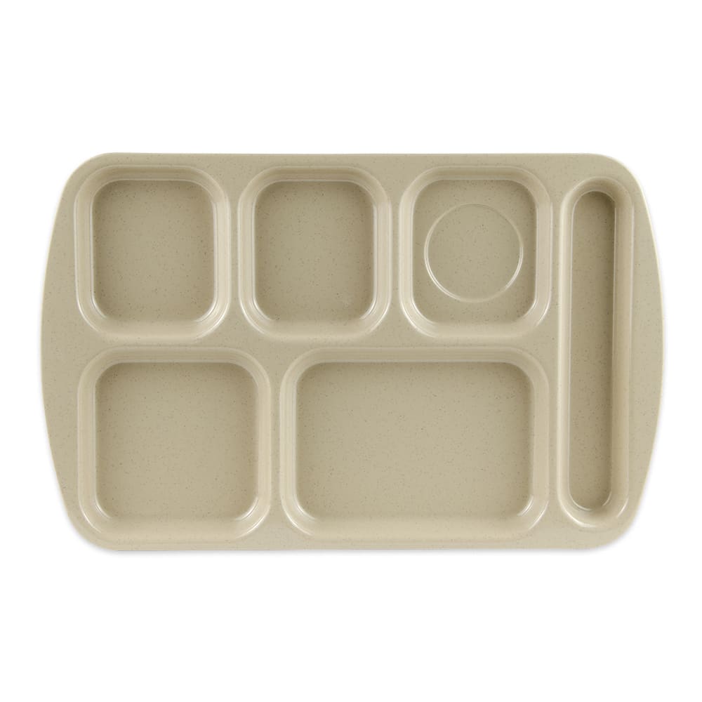 284-TR151S Melamine Rectangular Tray w/ (6) Compartments, 15 1/2" x 9 7/8", Sandstone
