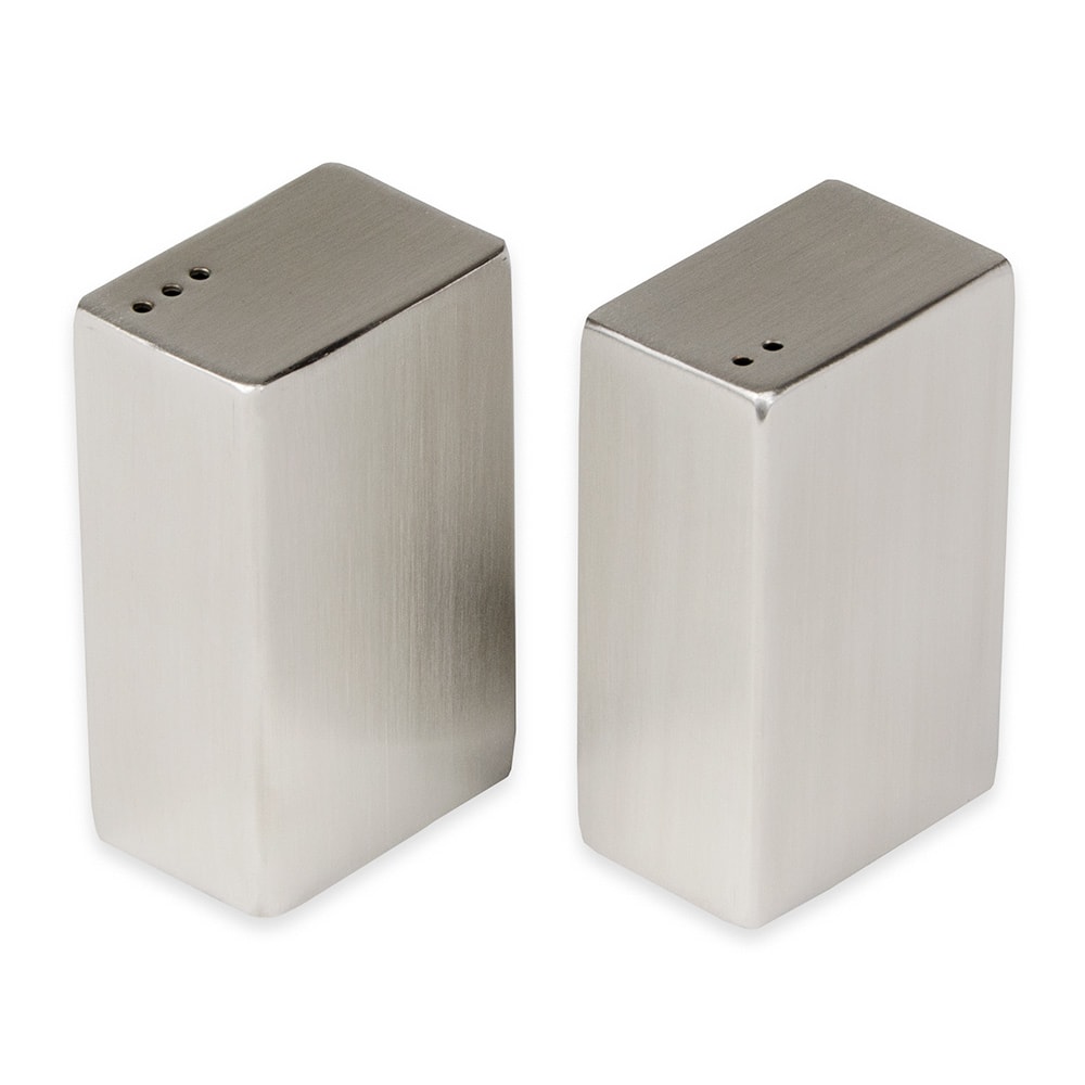 166-SP4 2 oz Salt & Pepper Shaker Set - Stainless Steel, 2 1/2"H