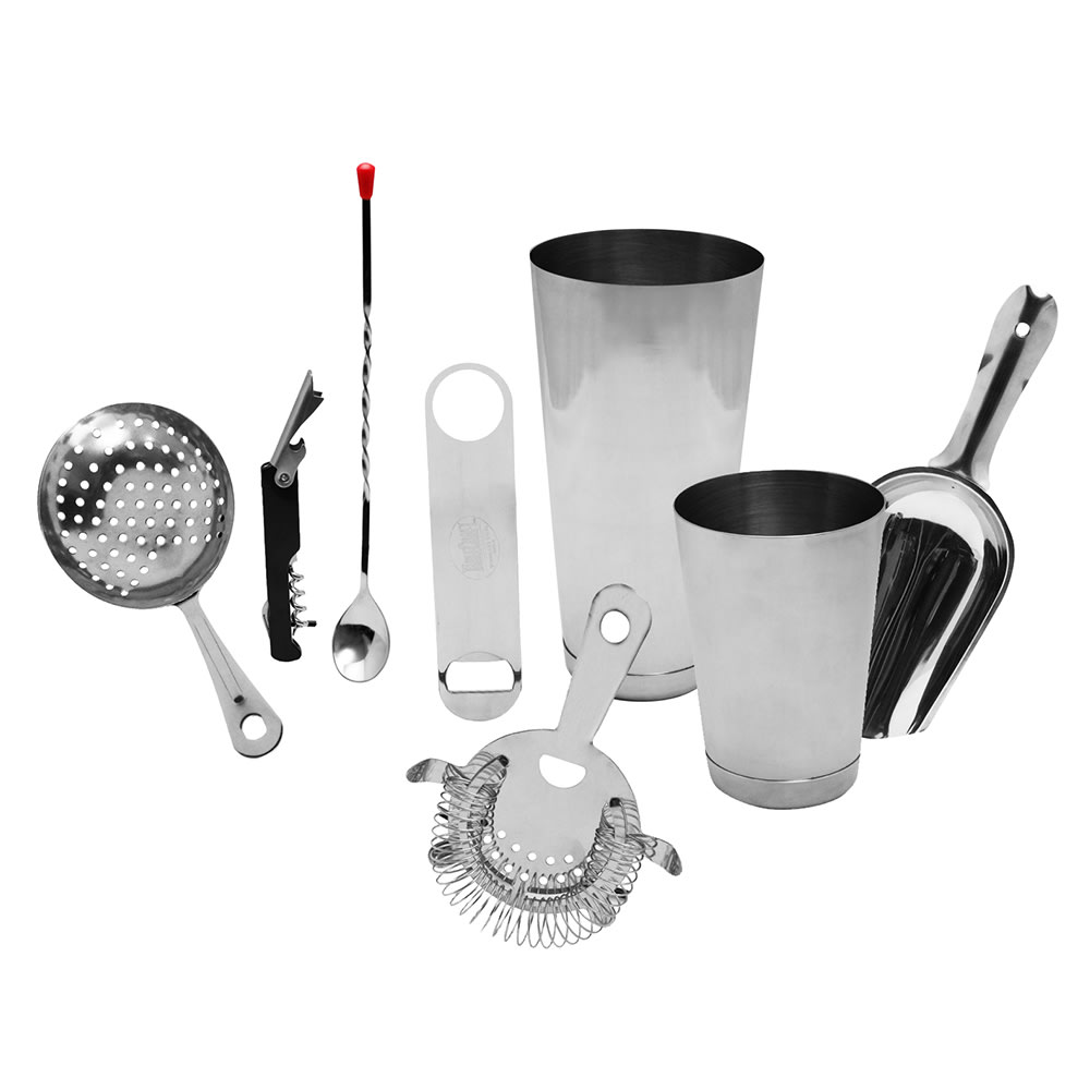 229-BARKIT1 8-Piece Cocktail Shaker Set - Silver