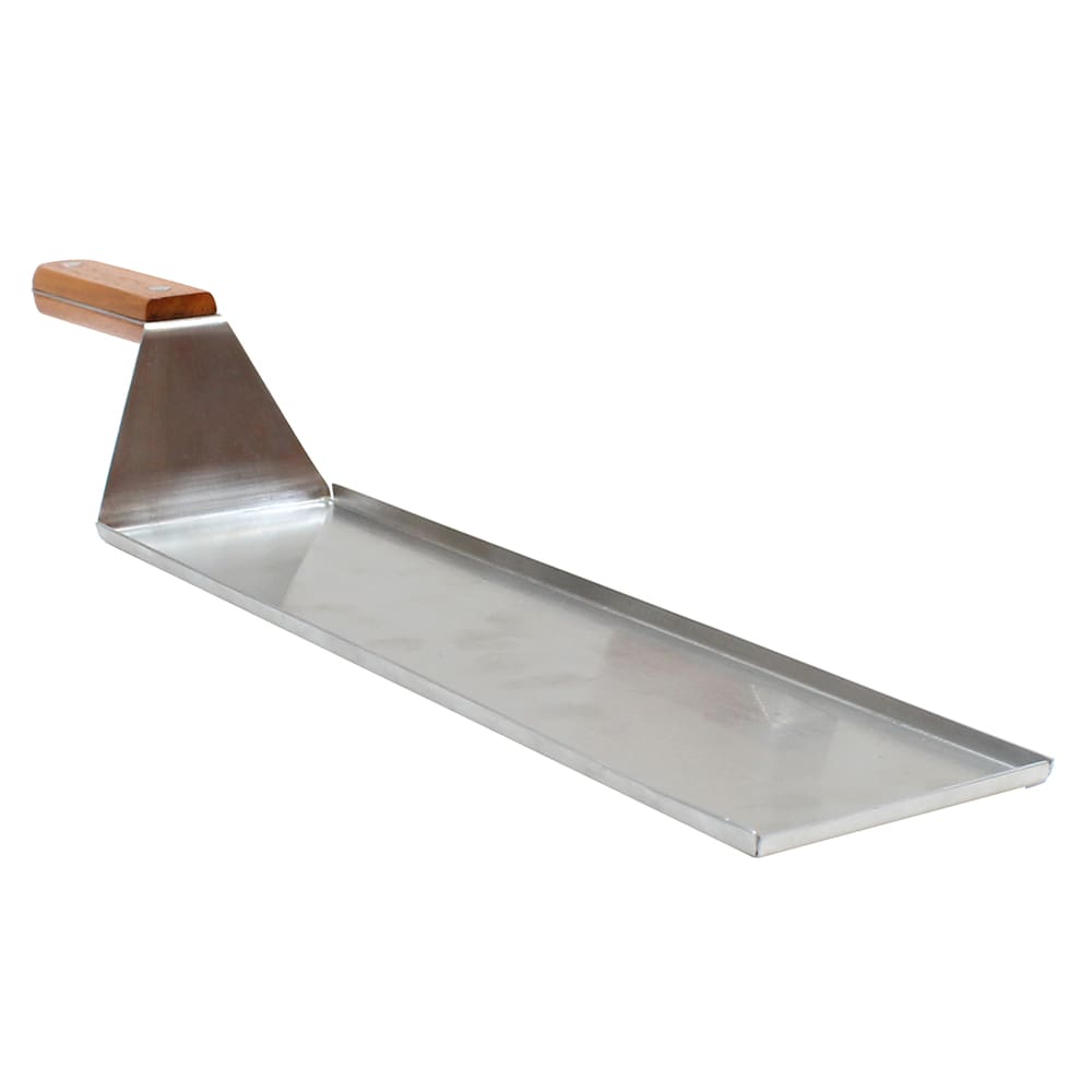 229-20001 Spatula Style Slider Flight Board w/ Brown Handle - 16" x 3 1/2", Stainless S...