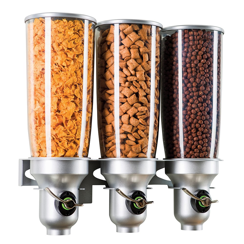 CalMil 3518339 WallMount Cereal Dispenser, (3) 5 liter Hoppers