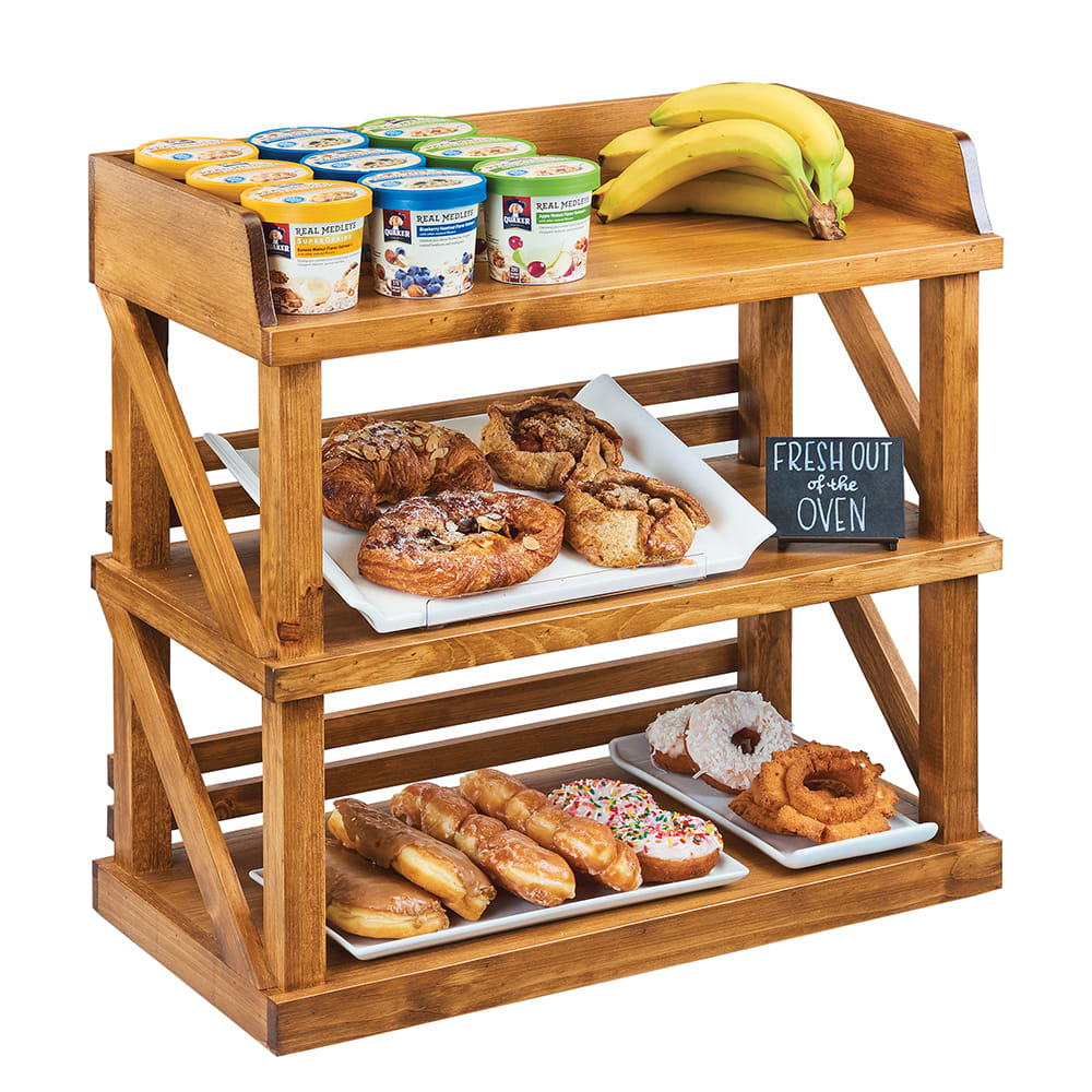 Cal-Mil 3637-99 3 Tier Display Stand - 24"W x 12 1/4"D x 24"H, Reclaimed Wood