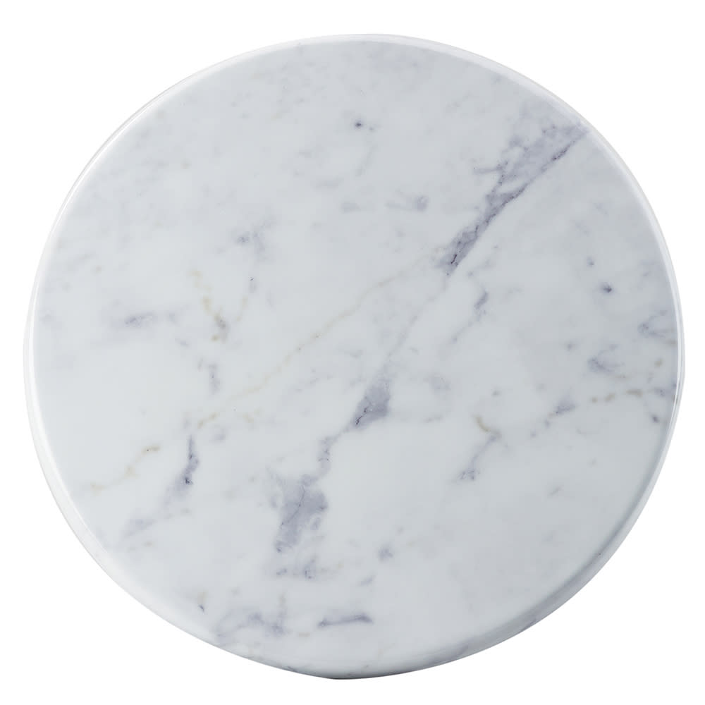 151-36561281M 12" Round Display Tray - Melamine, Faux Carrara Marble