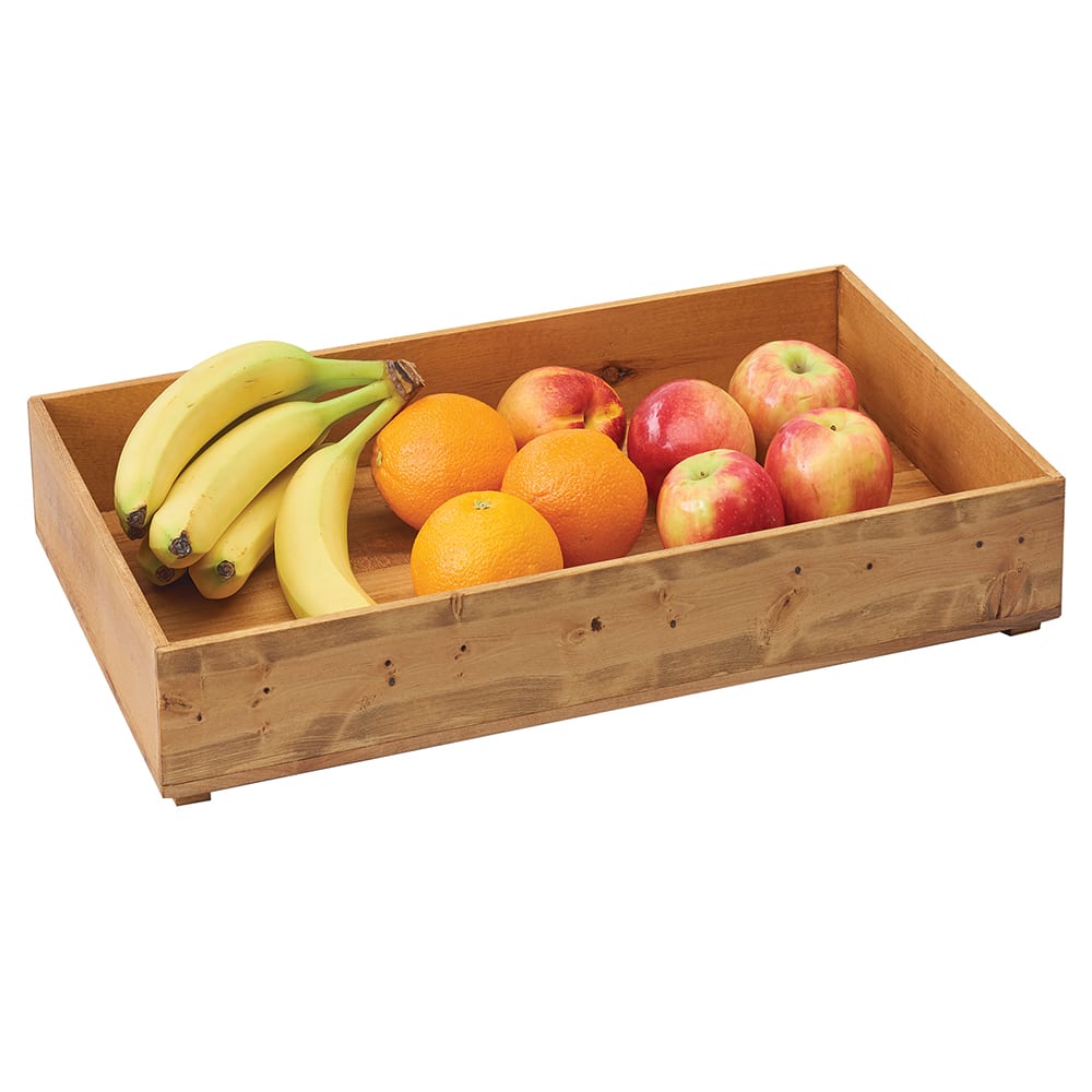 151-3682201299 Rectangular Stacking Display Bin - 20"W x 12"D x 3 1/4"H, Reclaimed...
