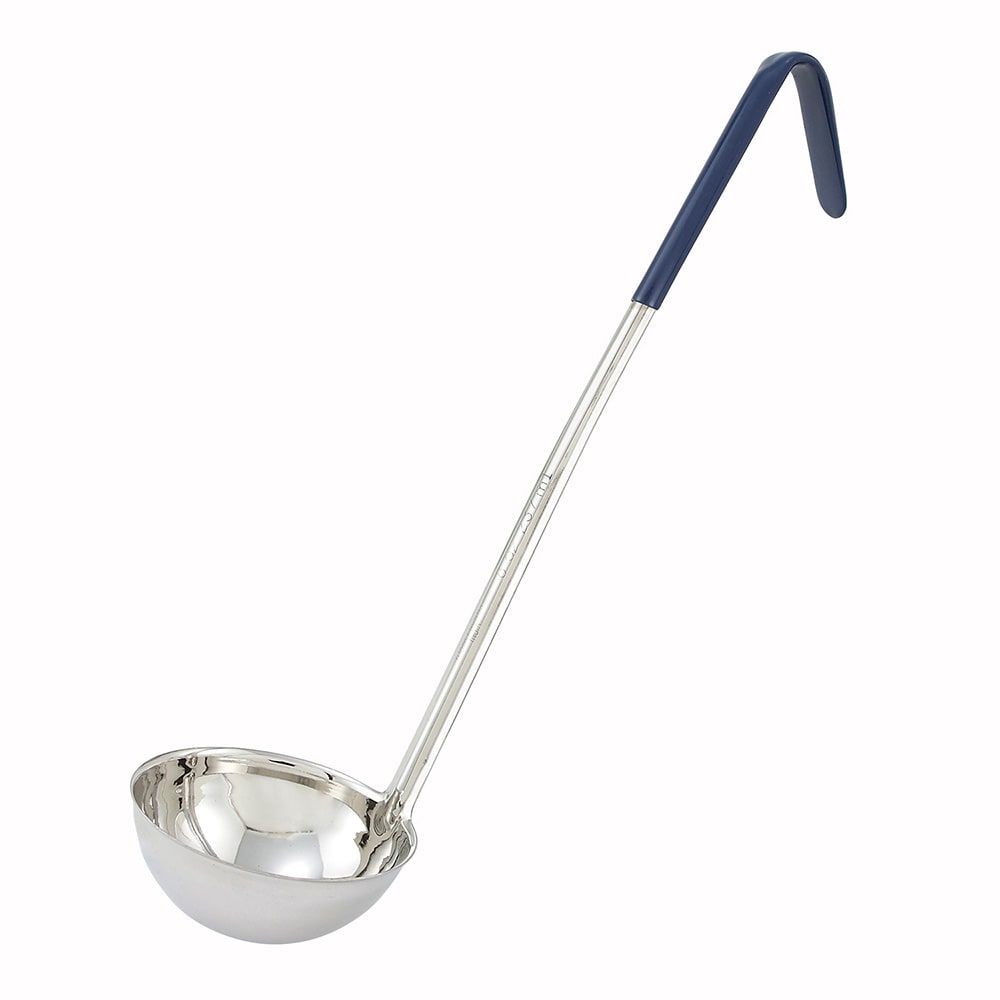 080-LDC8 8 oz Ladle - Stainless Steel, Blue Handle