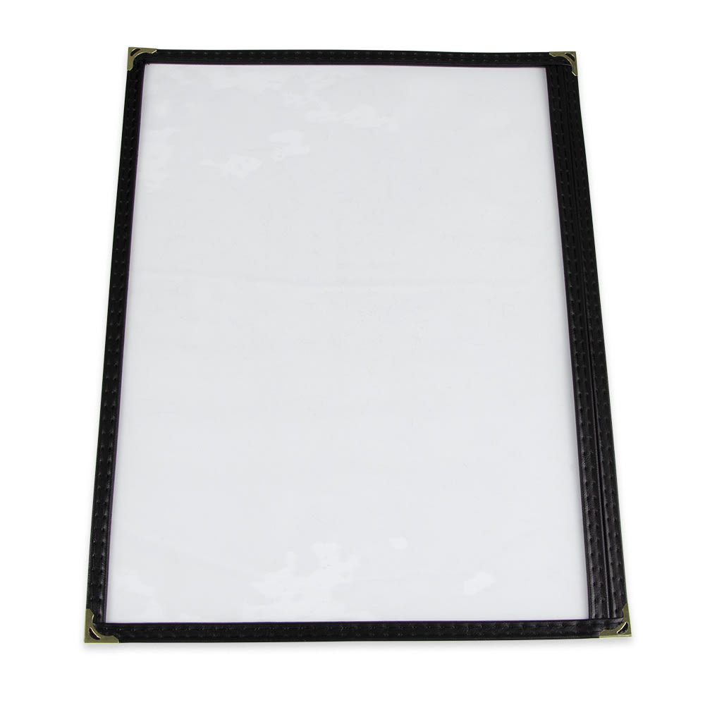 370-MCV1BK Single Menu Cover - 9 1/4x12" Transparent/Black