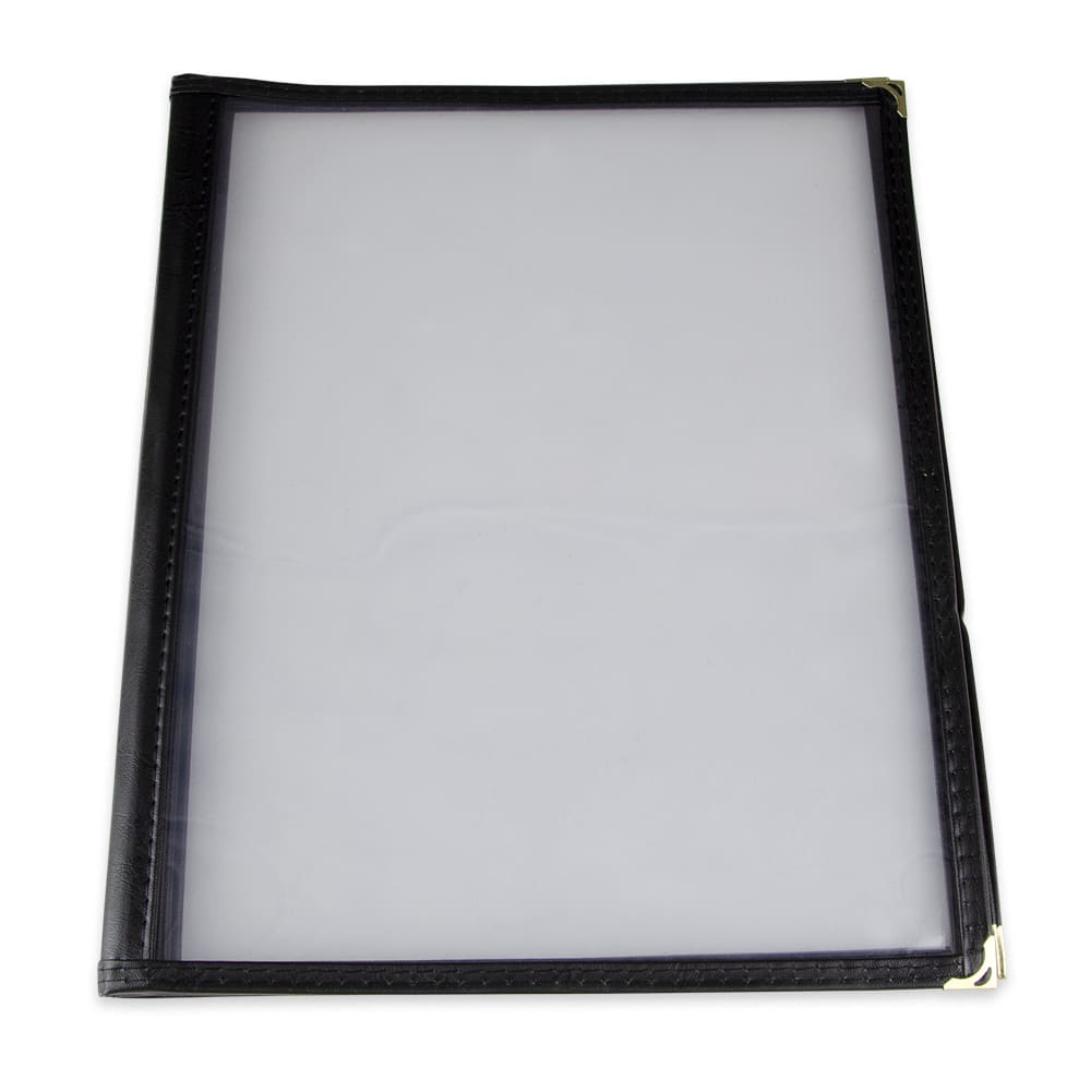 370-MCV4BK Four Page Menu Cover - 9 1/4x12" Transparent/Black