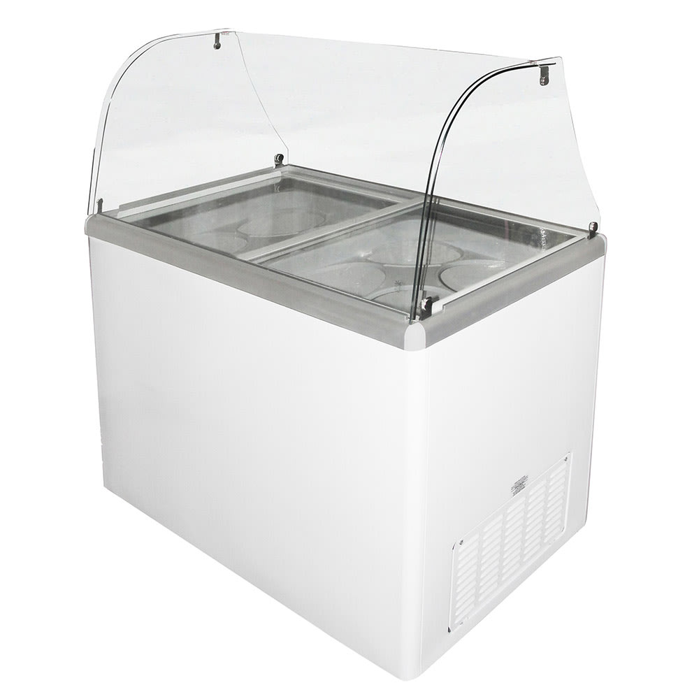864-EDC8C 47 1/2" Stand Alone Ice Cream Dipping Cabinet w/ 8 Tub Capacity - White, 115v