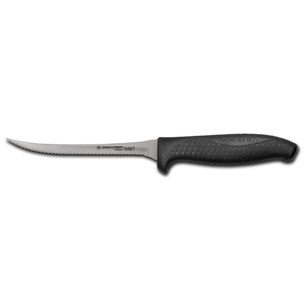 Dexter Russell SGL155NSCB-PCP 24303B 5 1/2" SofGrip™ Utility Knife w/ Black Handle, Carbon Steel