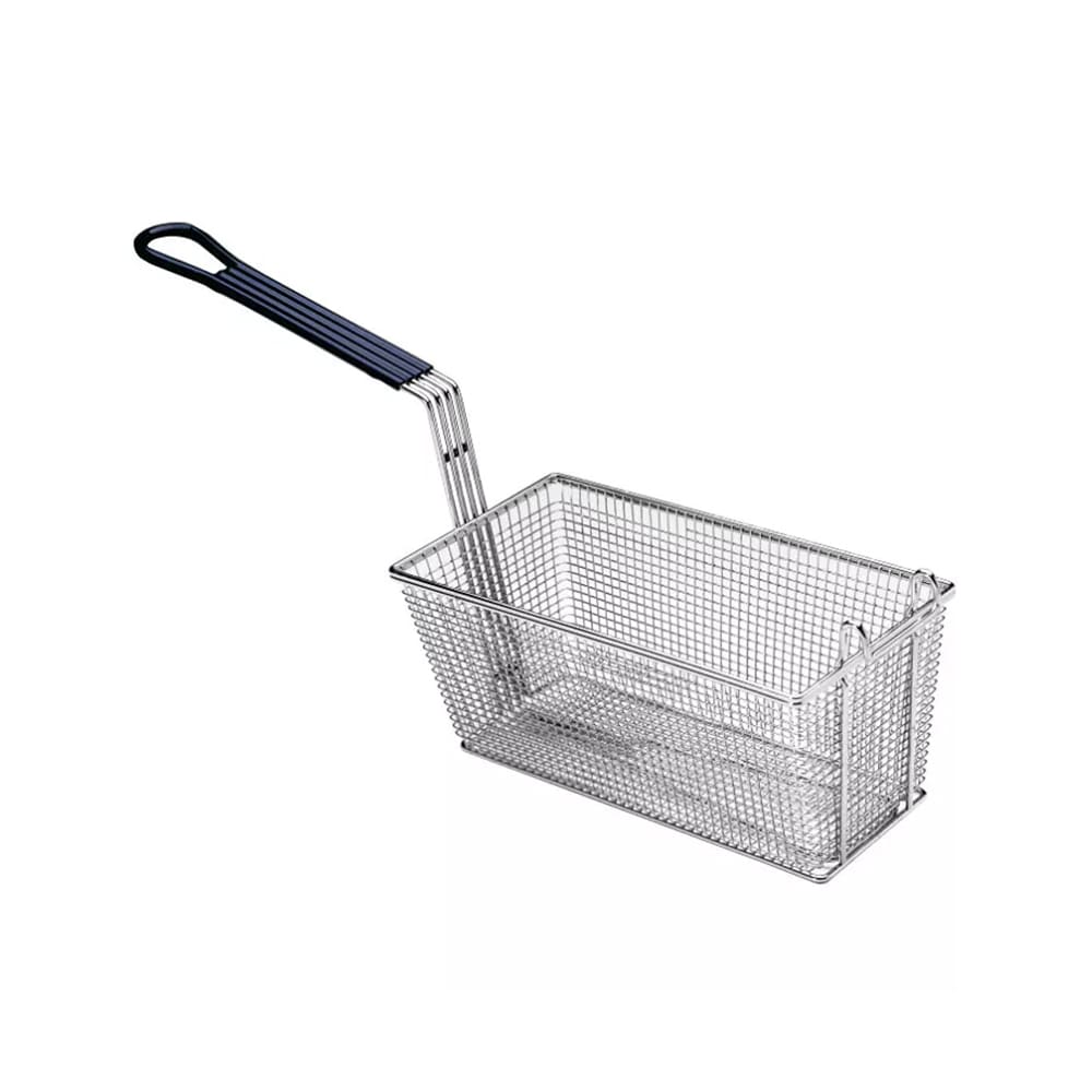 Pitco P6072145 Fryer Basket w/ Uncoated Handle & Front Hook, 13 1/4" x 6 1/2" x 5 3/4"