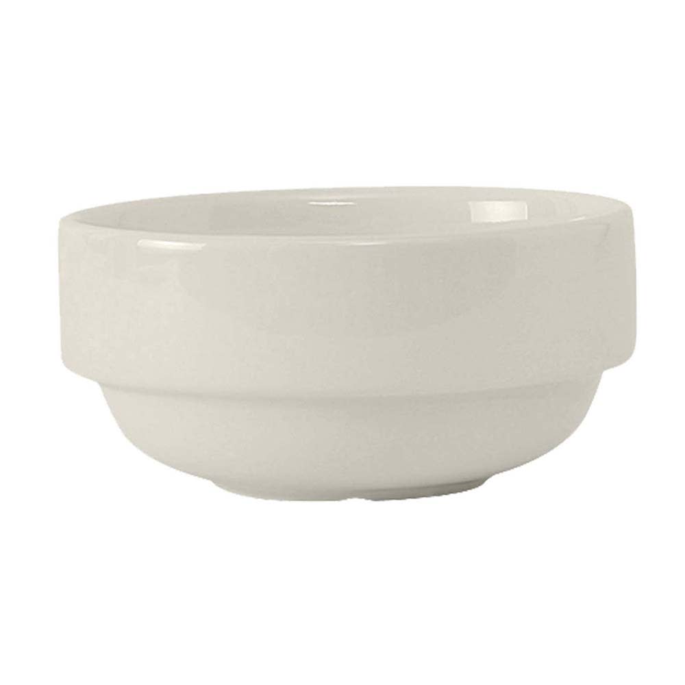 424-AMU046 8 1/2 oz Round Bouillon Bowl - Ceramic, Pearl White