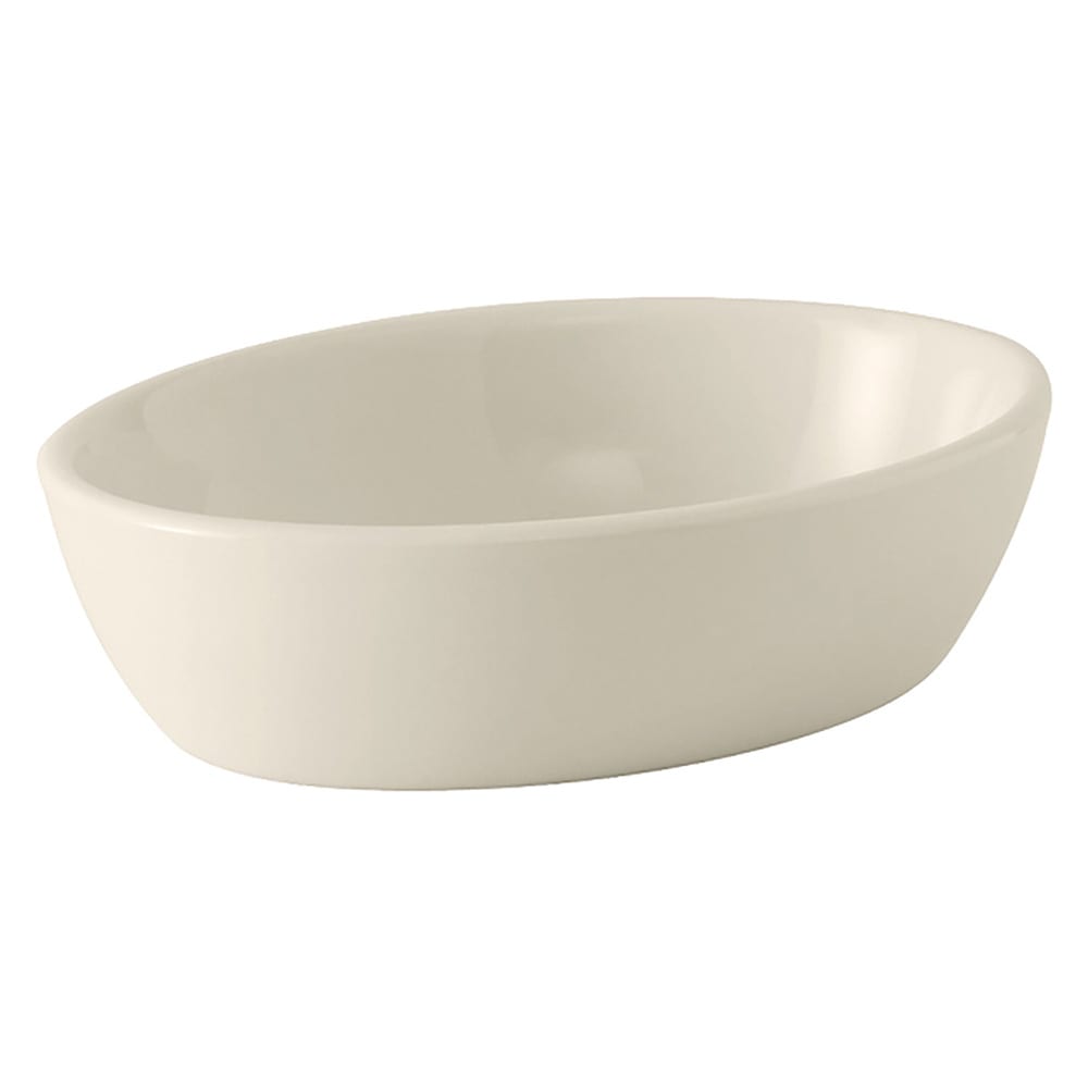 424-BEK160 16 oz. Oval, Ceramic Baking Dish, White