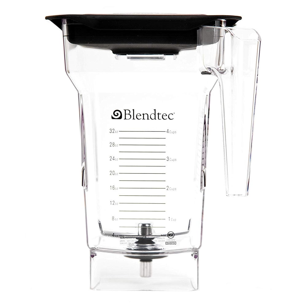 Blendtec 75 oz FourSide Commercial Jar - Four-Sided Replacement Blender Jar  - Compatible with Most Blendtec Blenders - 32 oz Blending Capacity - Clear