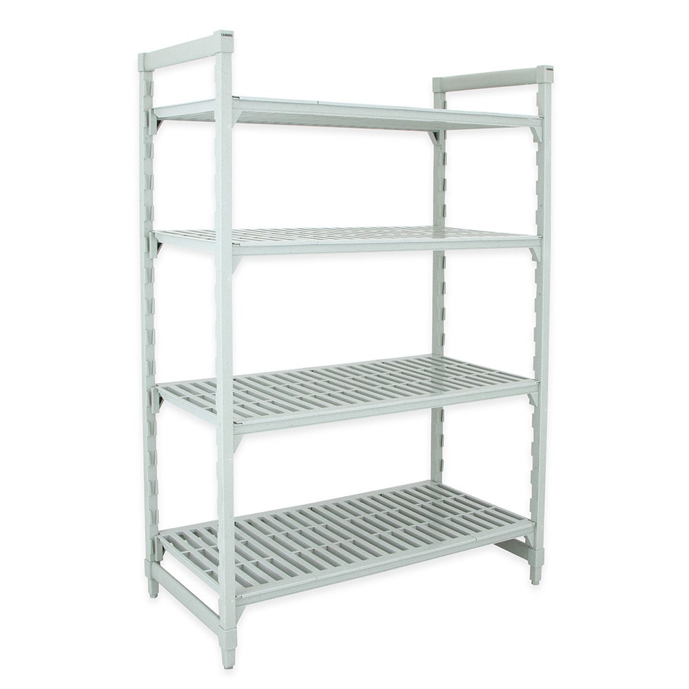 144-CPU245484V4PKG 54" NSF 4-Tier Heavy-Duty Plastic Shelving Unit - Camshelving® Premium, 2...