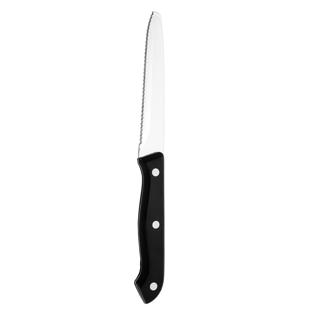 264-680527 4 3/8" Kansas City Steak Knife w/ Black Plastic Handle