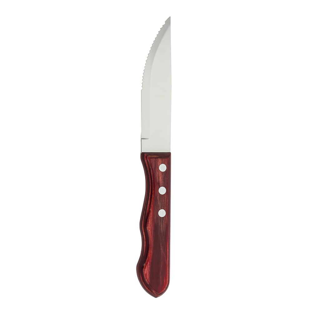 Choice 5 Jumbo Stainless Steel Steak Knife with Wood Handle - 12/Case