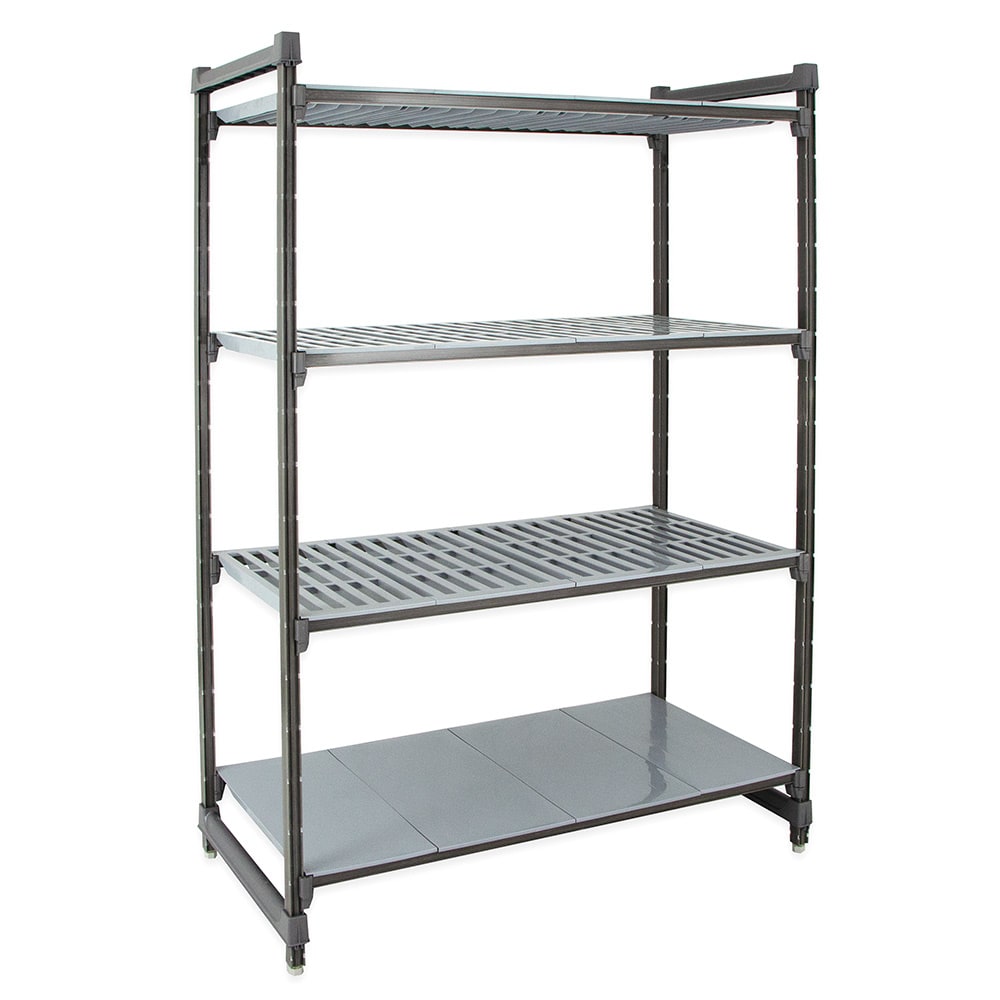 144-CBU215464VS4580 54" NSF 4-Tier Heavy-Duty Plastic Shelving Unit - Camshelving® Basics Pl...