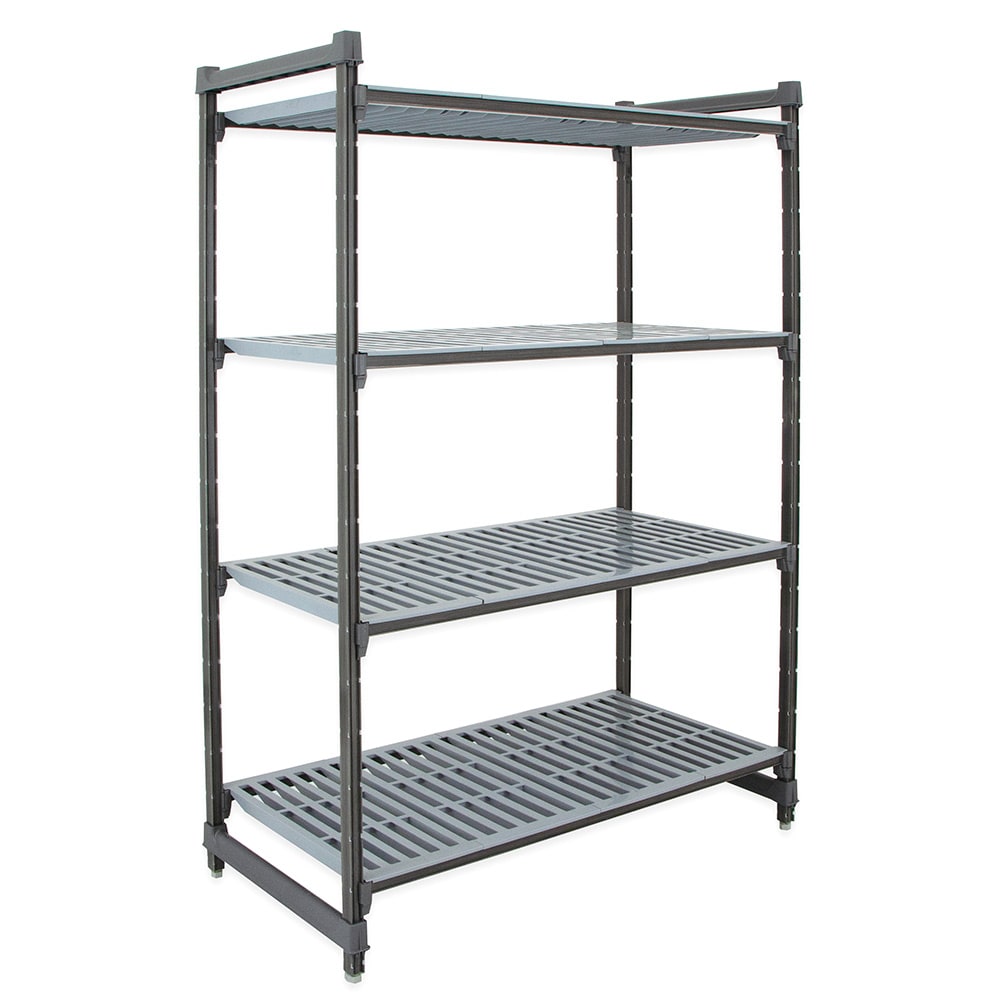 144-CBU216084V4580 60" NSF 4-Tier Heavy-Duty Plastic Shelving Unit - Camshelving® Basics Plu...