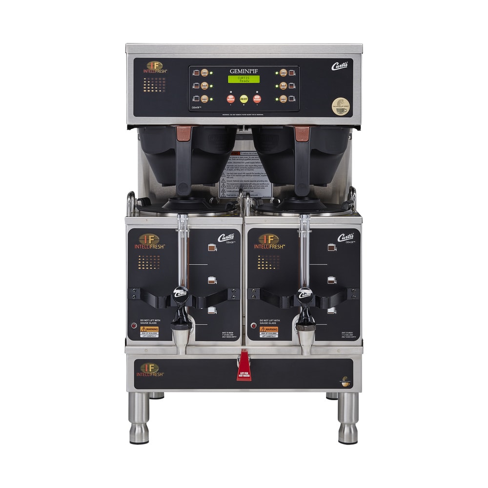 965-GEMTIF10A2000 Automatic Twin Coffee Brewer w/ (2) Lower Warmer & Hot Water Faucet, 220v/1...