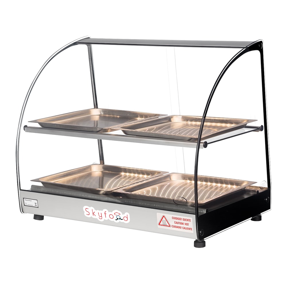 Skyfood FWD2-22-4P 22 1/2" Full Service Countertop Heated Display Case - (2) Shelves, 120v