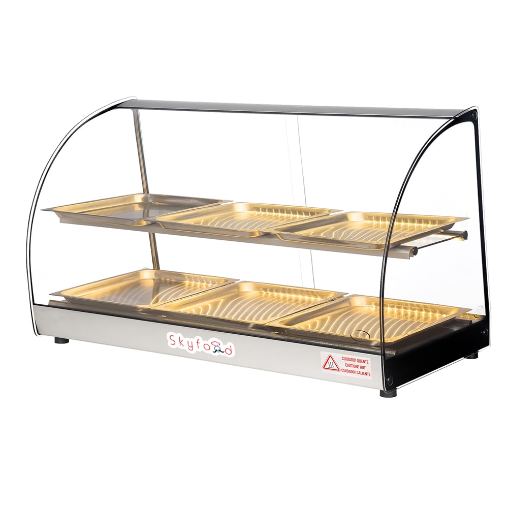 Skyfood FWD2-33-6P 33" Full Service Countertop Heated Display Case - (2) Shelves, 120v