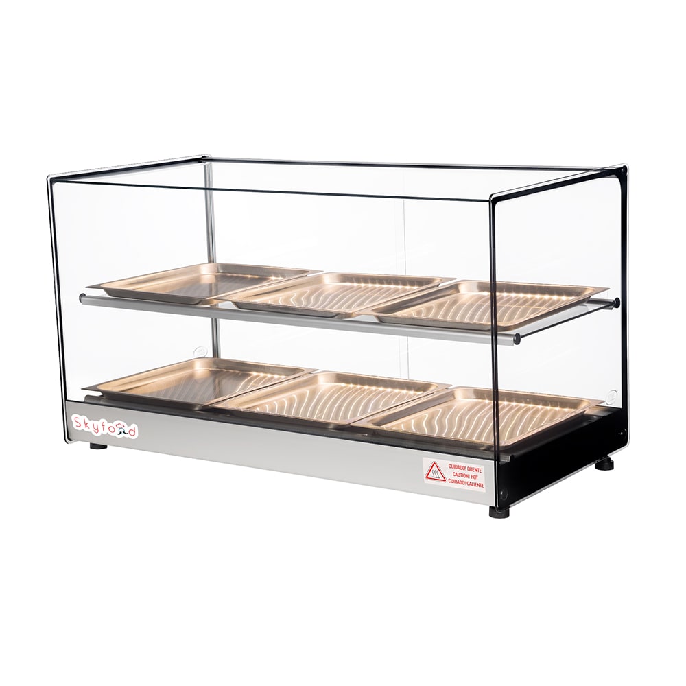 Skyfood FWDS2-33-6P 33" Full Service Countertop Heated Display Case - (2) Shelves, 120v