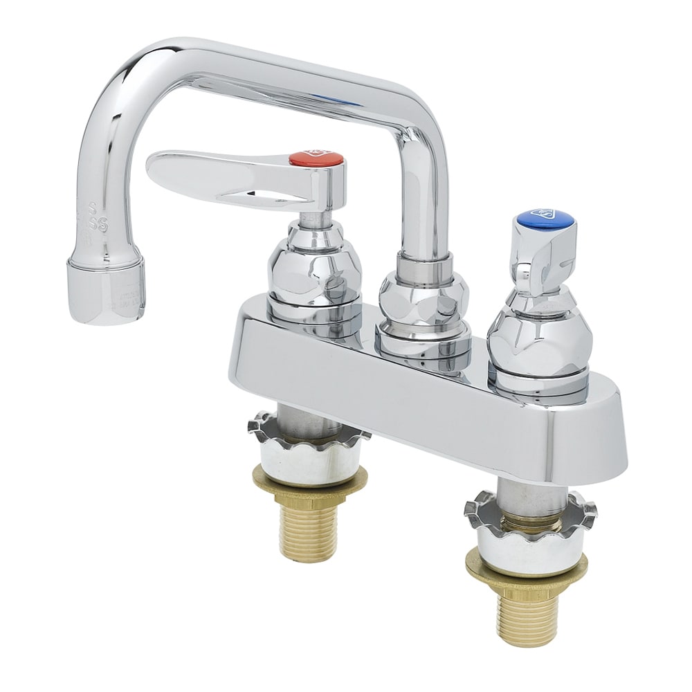 064-B1110XS Deck Mount Faucet - 6" Swing Spout, 4" Centers, For Thicker Surfaces